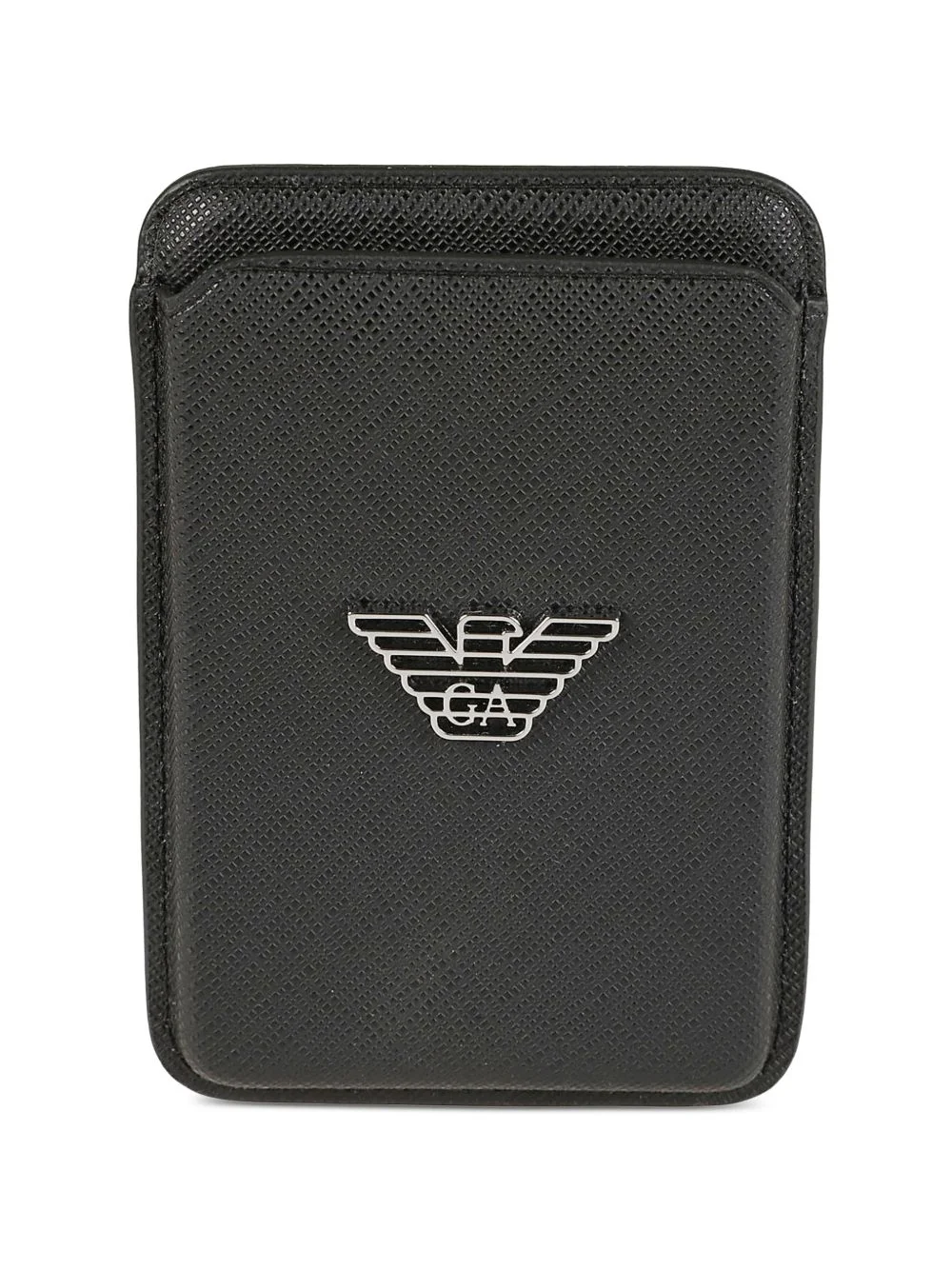 logo-plaque textured cardholder - 1