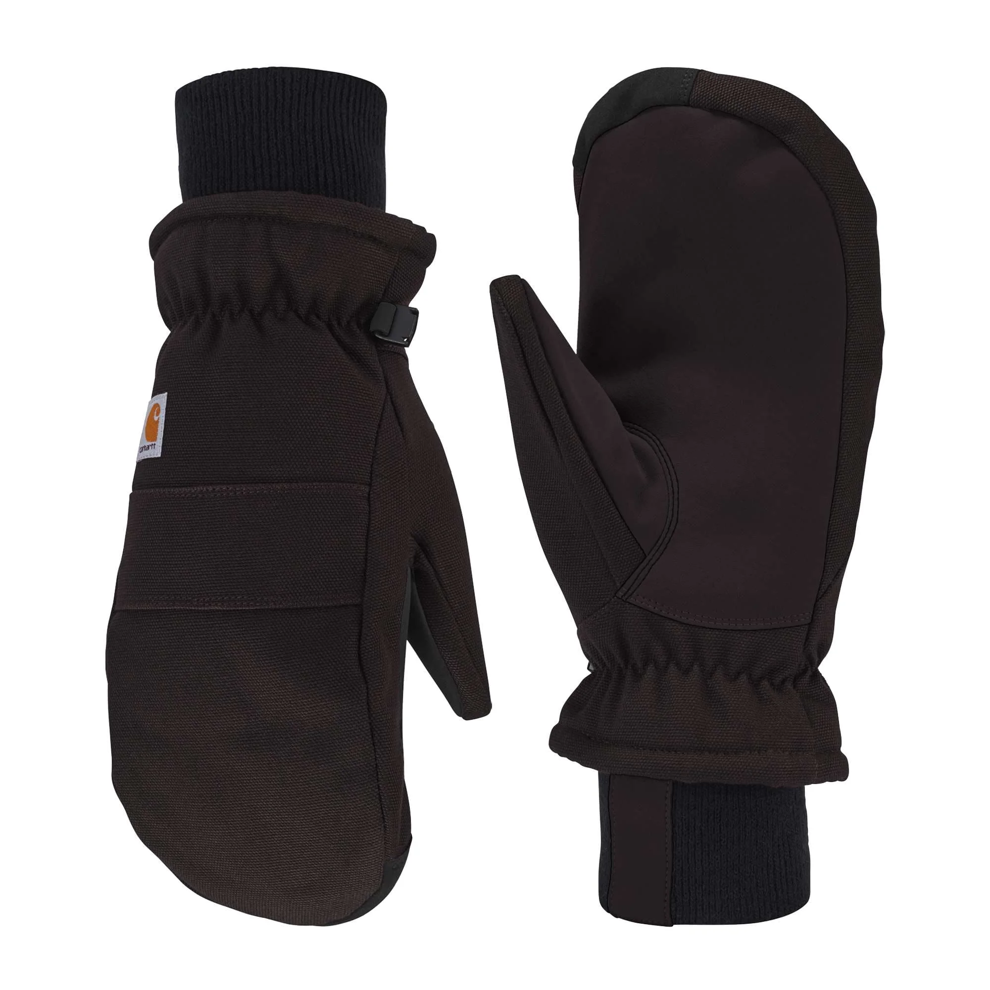 Women's Insulated Duck Synthetic Leather Knit Cuff Mitt - 1