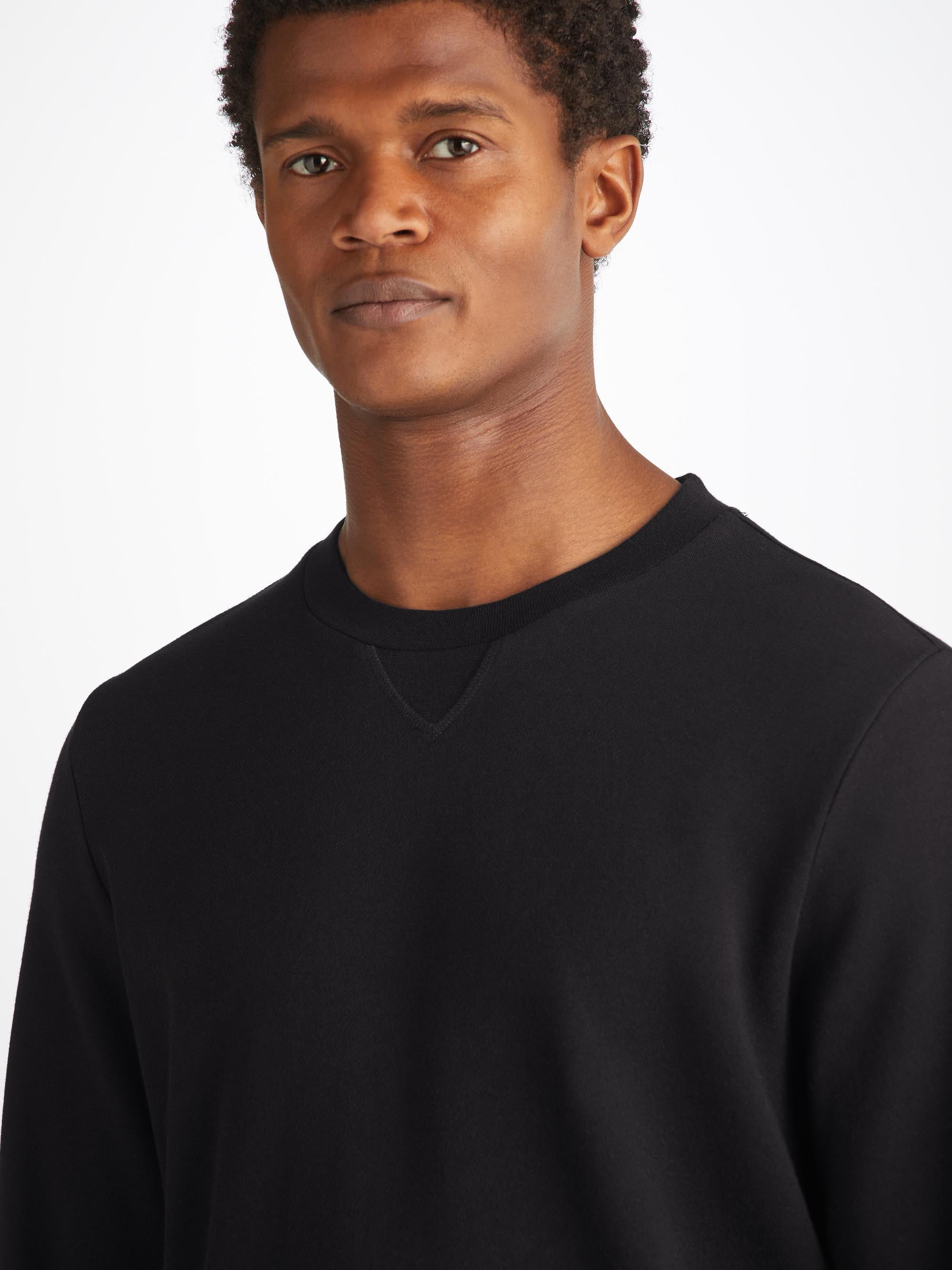 Men's Sweatshirt Quinn Cotton Modal Black - 5