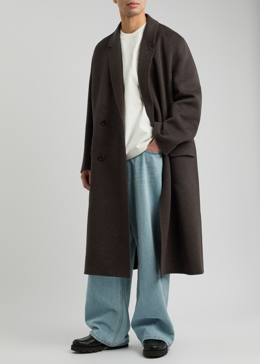 Acne Studios Herringbone-weave Wool-blend Coat - 4