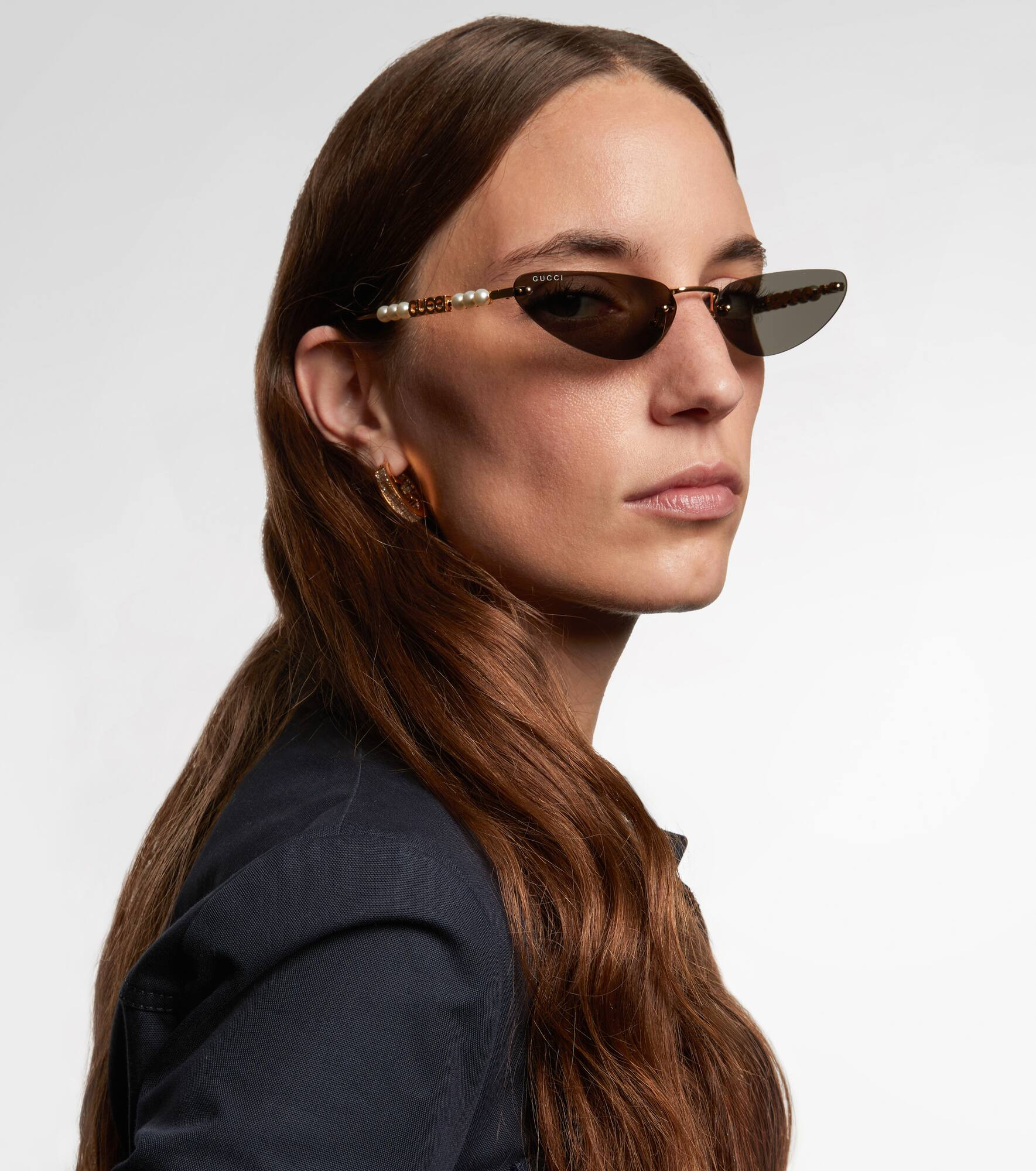 Faux pearl-embellished cat-eye sunglasses - 3