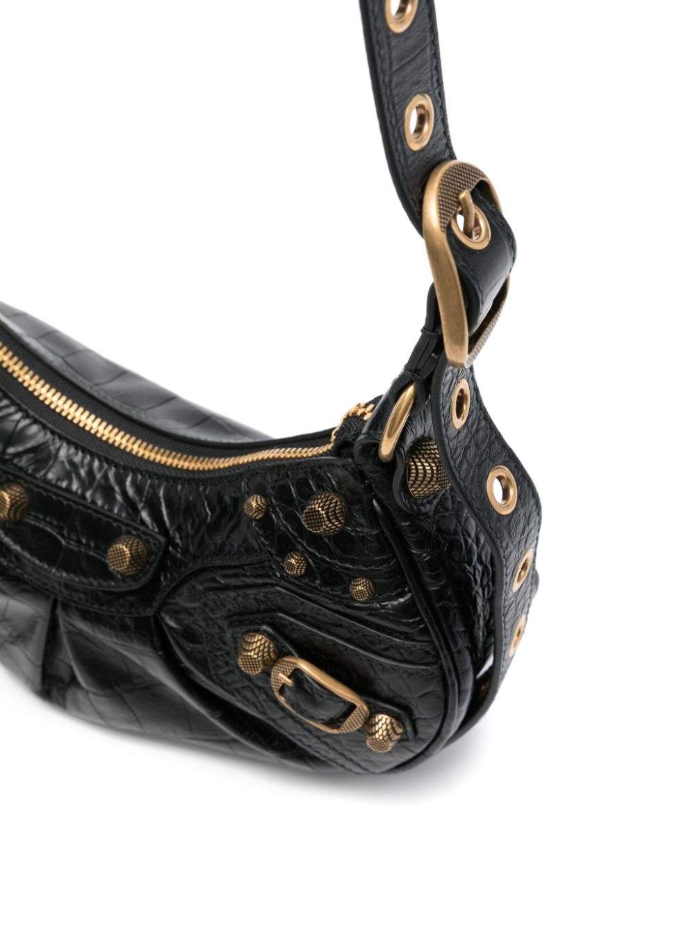 Le Cagole crocodile-embossed shoulder bag - 4