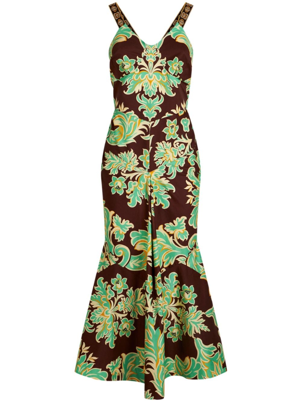 paisley-print sleeveless midi dress - 1