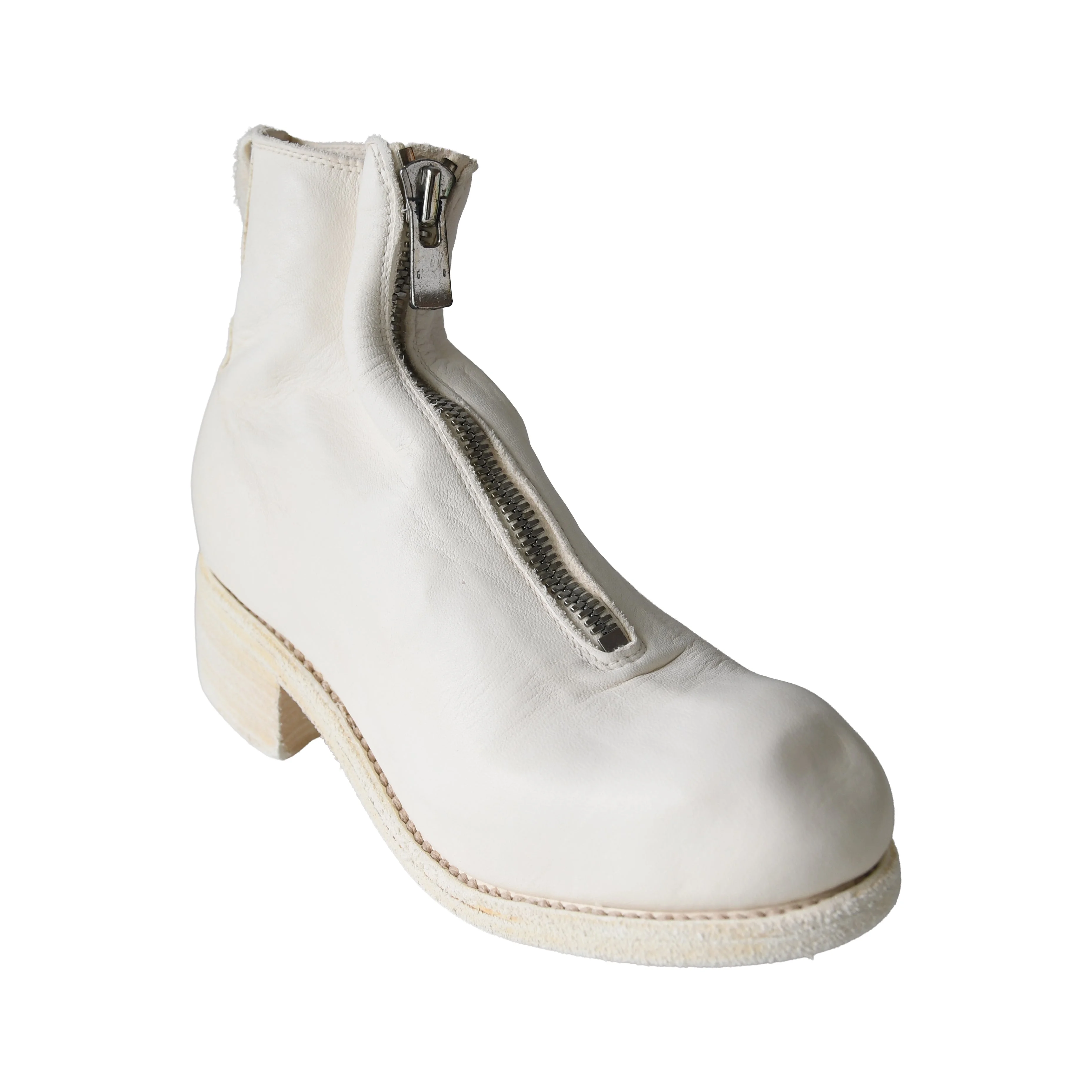Guidi PL1 Soft Horse Full Grain Front Zip Boot White - 1