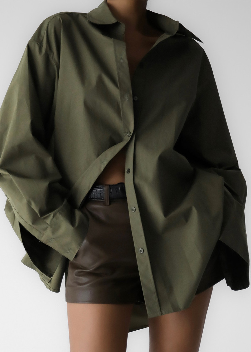 Prato Button Up Shirt - Khaki 13