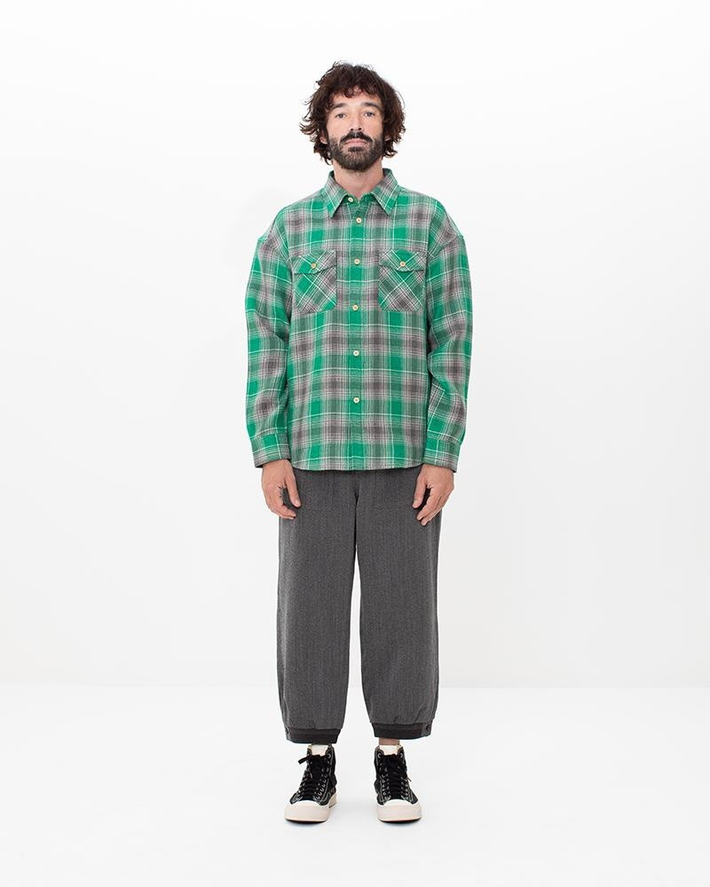 visvim LUMBER CHECK L/S GREEN outlook