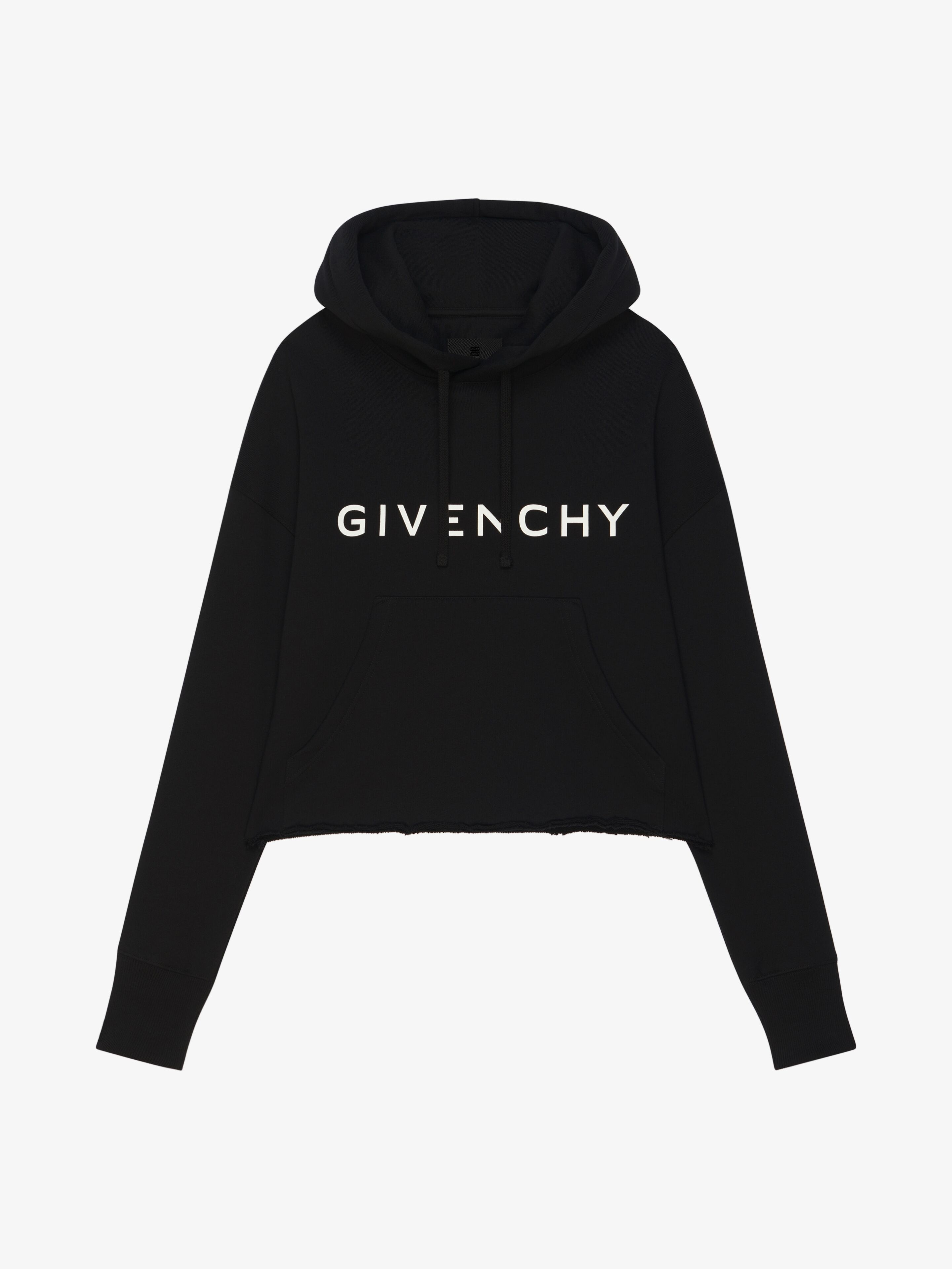 GIVENCHY ARCHETYPE CROPPED HOODIE IN FLEECE - 1