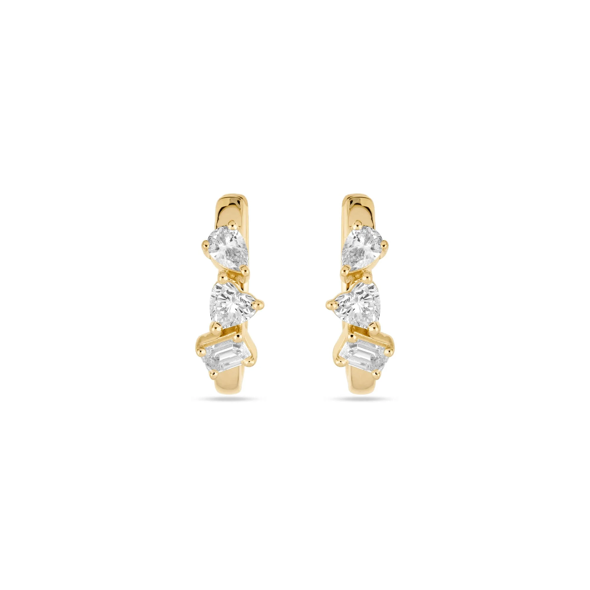 LAB-Created Diamond Mini Carnival Hoops - 1