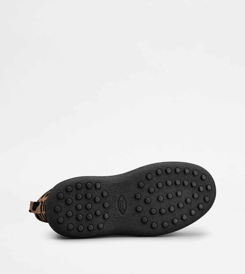 TOD'S W. G. LACE-UP ANKLE BOOTS IN PONYSKIN-EFFECT LEATHER - BROWN, BLACK, BEIGE 4