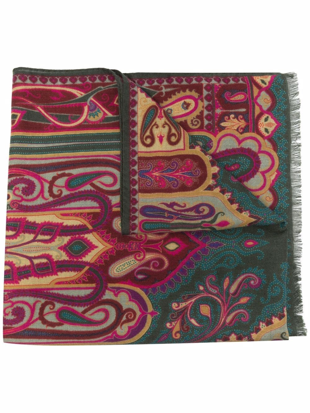 printed cashmere-blend scarf - 1