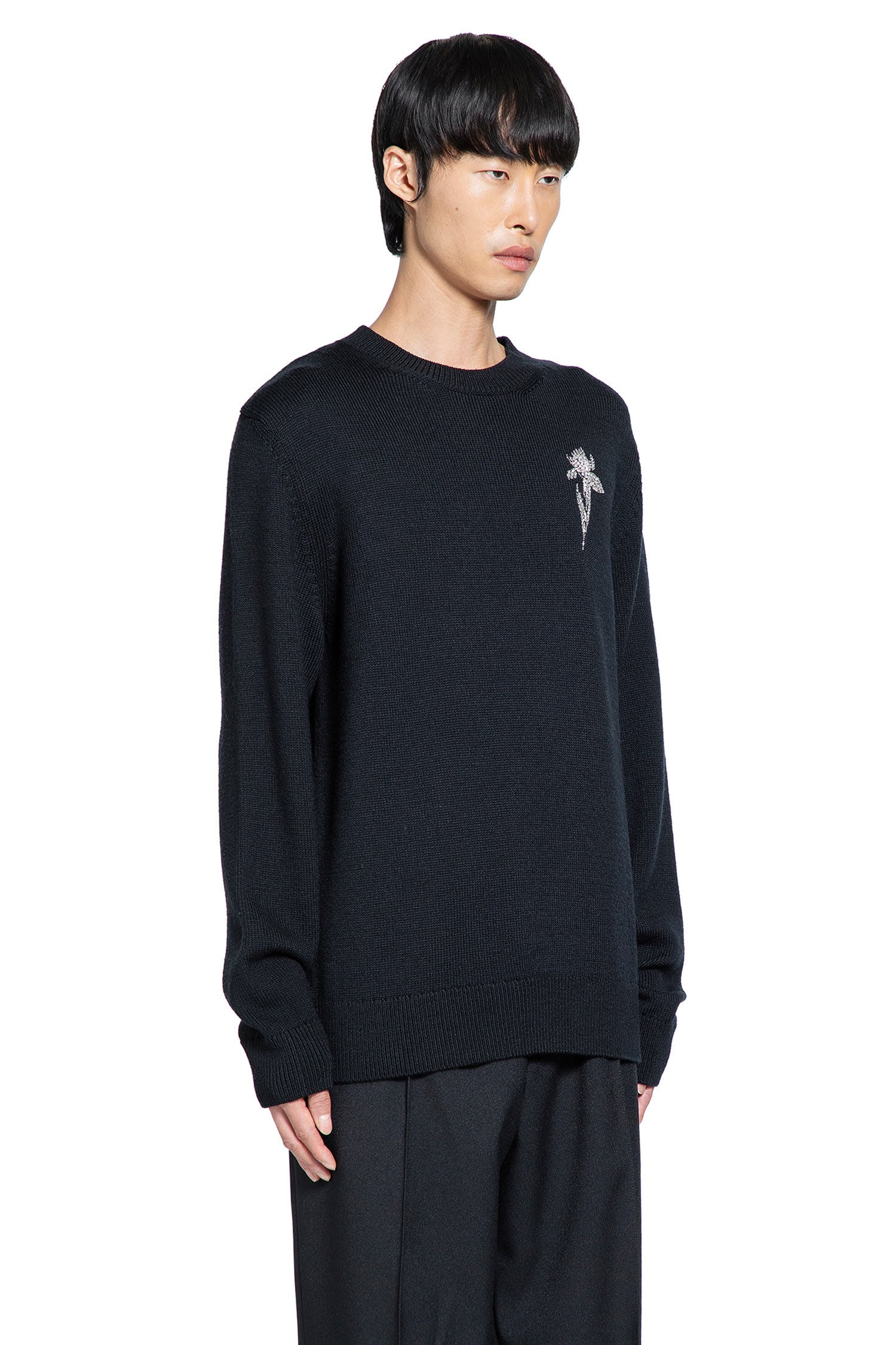 Crystal Flower Wool Sweater - 2