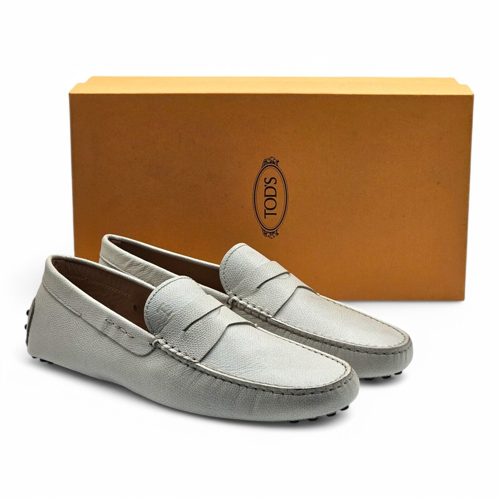 Tod's Driving Shoes City Gommino Leather Loafers Gray US 9.5 UK 8 - 2