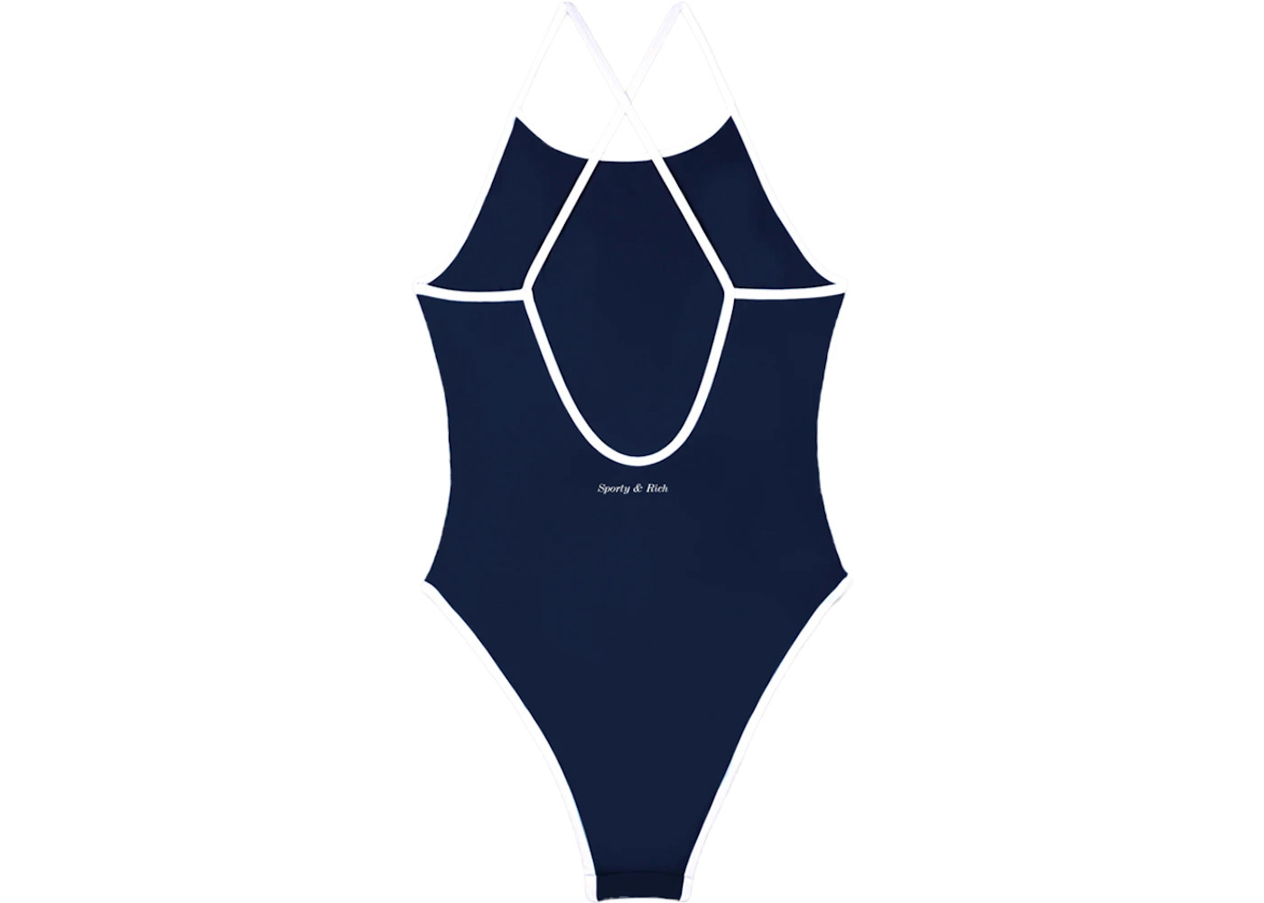 Sporty & Rich Eden Crest Bathing Suit Navy/White - 2