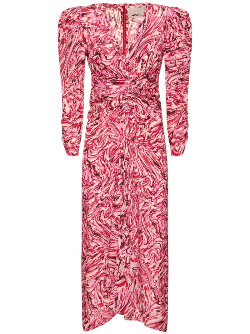 Albini printed silk midi dress - 1