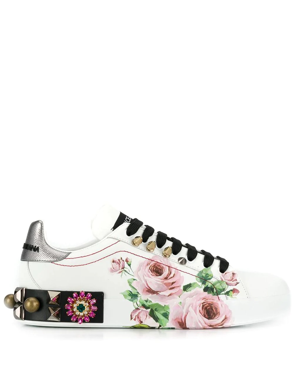 printed low top sneakers - 1