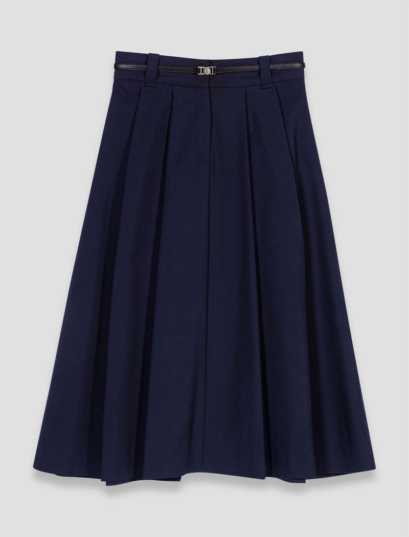 Long cotton skirt with belt 1