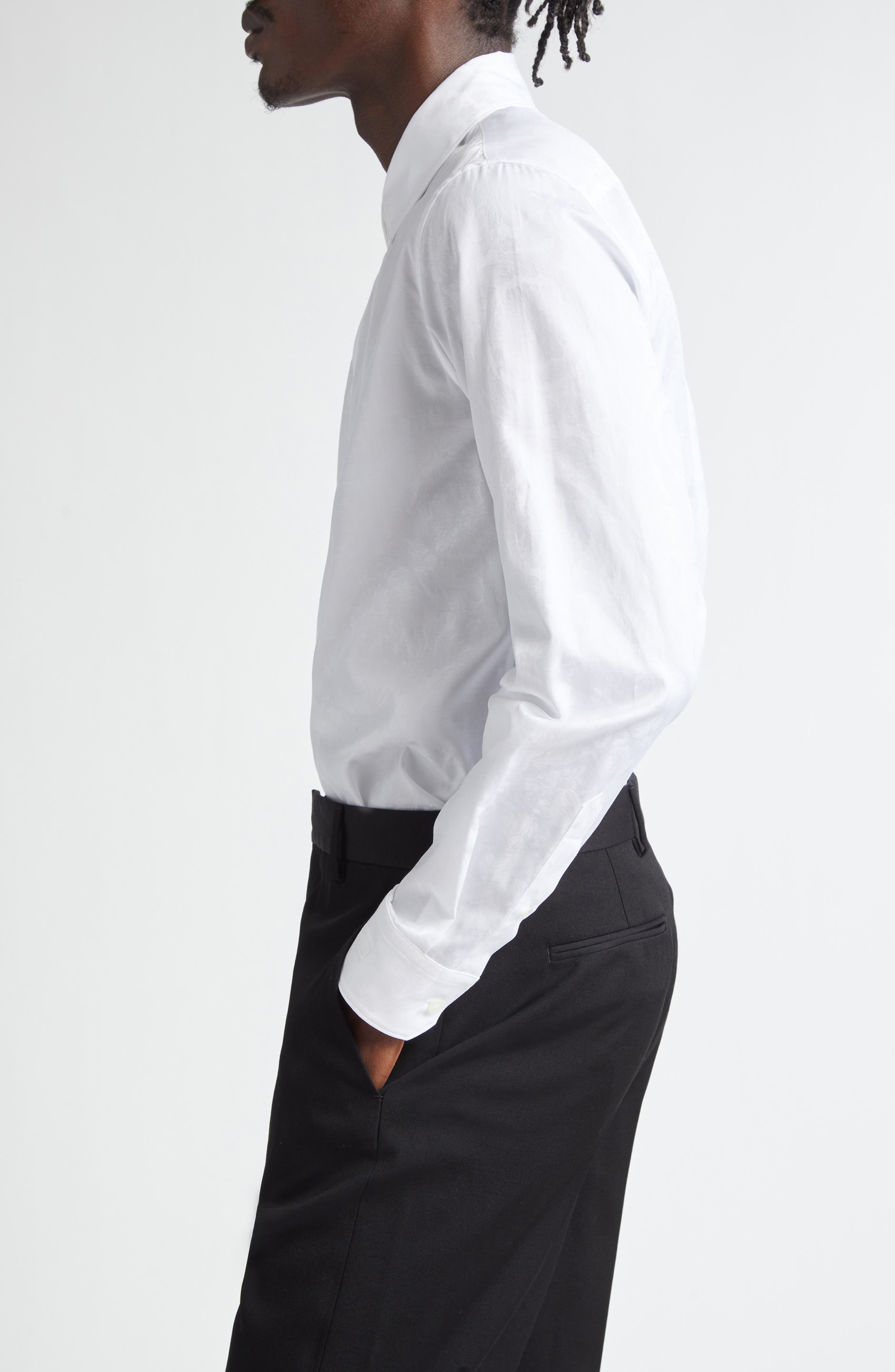 Barocco Jacquard Button-Up Shirt - 3