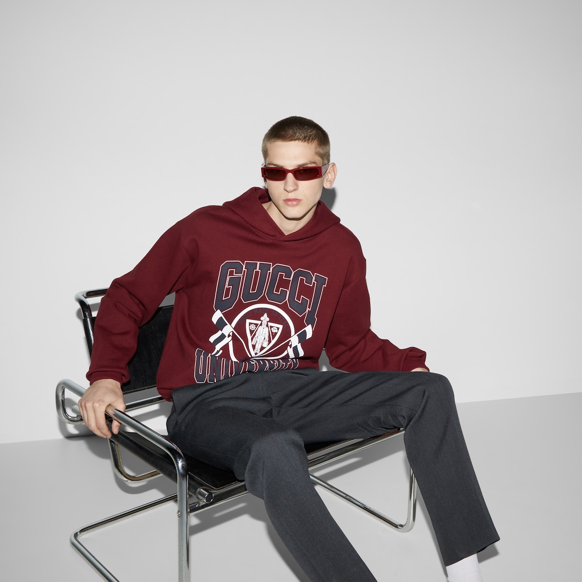 Cotton jersey printed hooded sweatshirt - 6