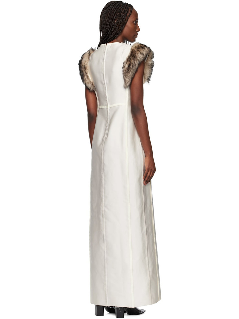 Off-White Silk Poly Duchesse Maxi Dress 3