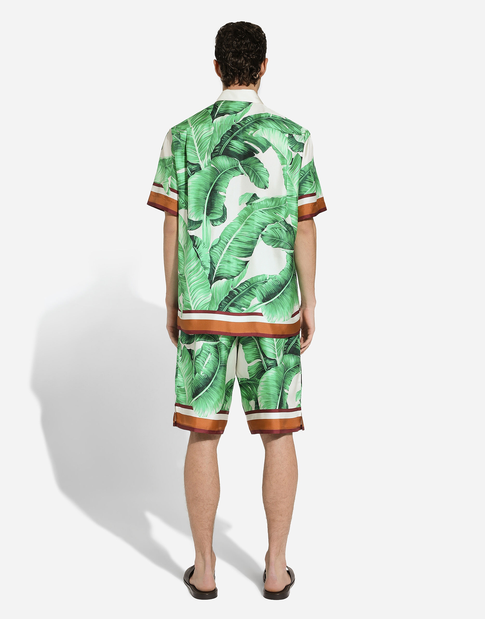 Banana-tree-print silk shorts - 3