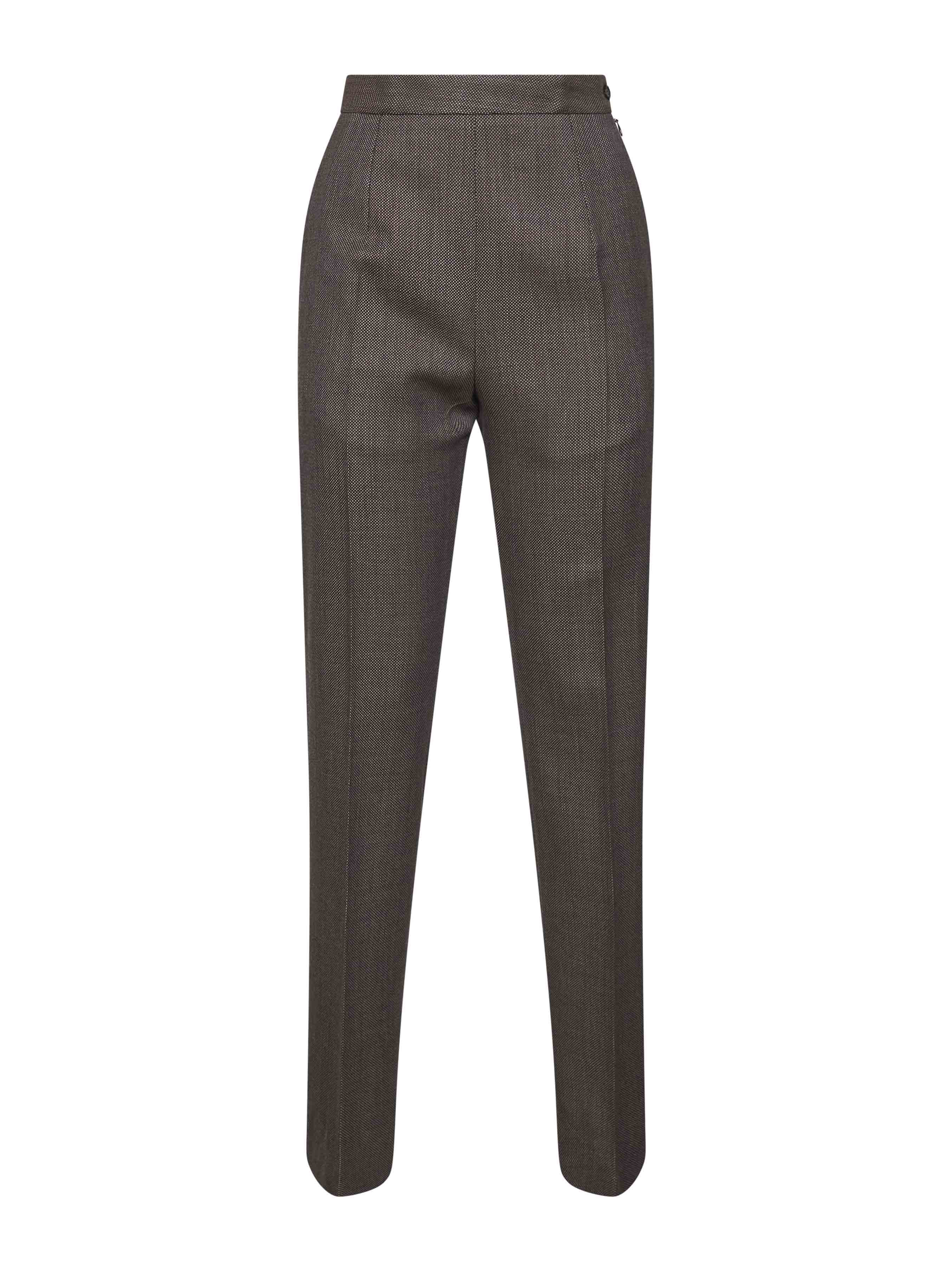Brown virgin wool canvas trousers - 1
