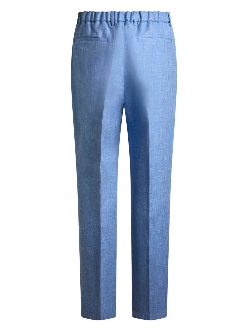 elastic-waist linen trousers - 2