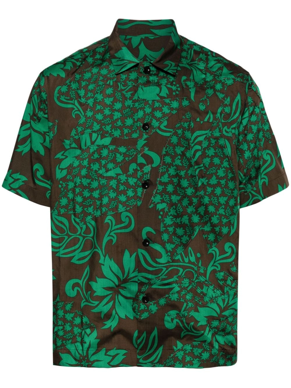 floral-print cotton shirt - 1