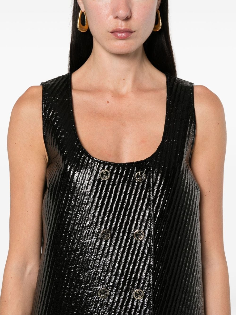 coated mini dress - 5