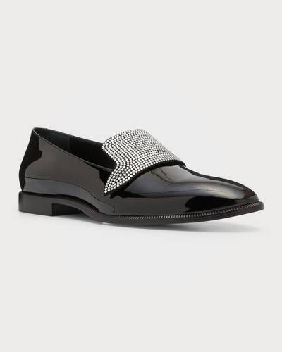 Giuseppe Zanotti Men's Vernice Crystal-Strap Patent Leather Loafers outlook