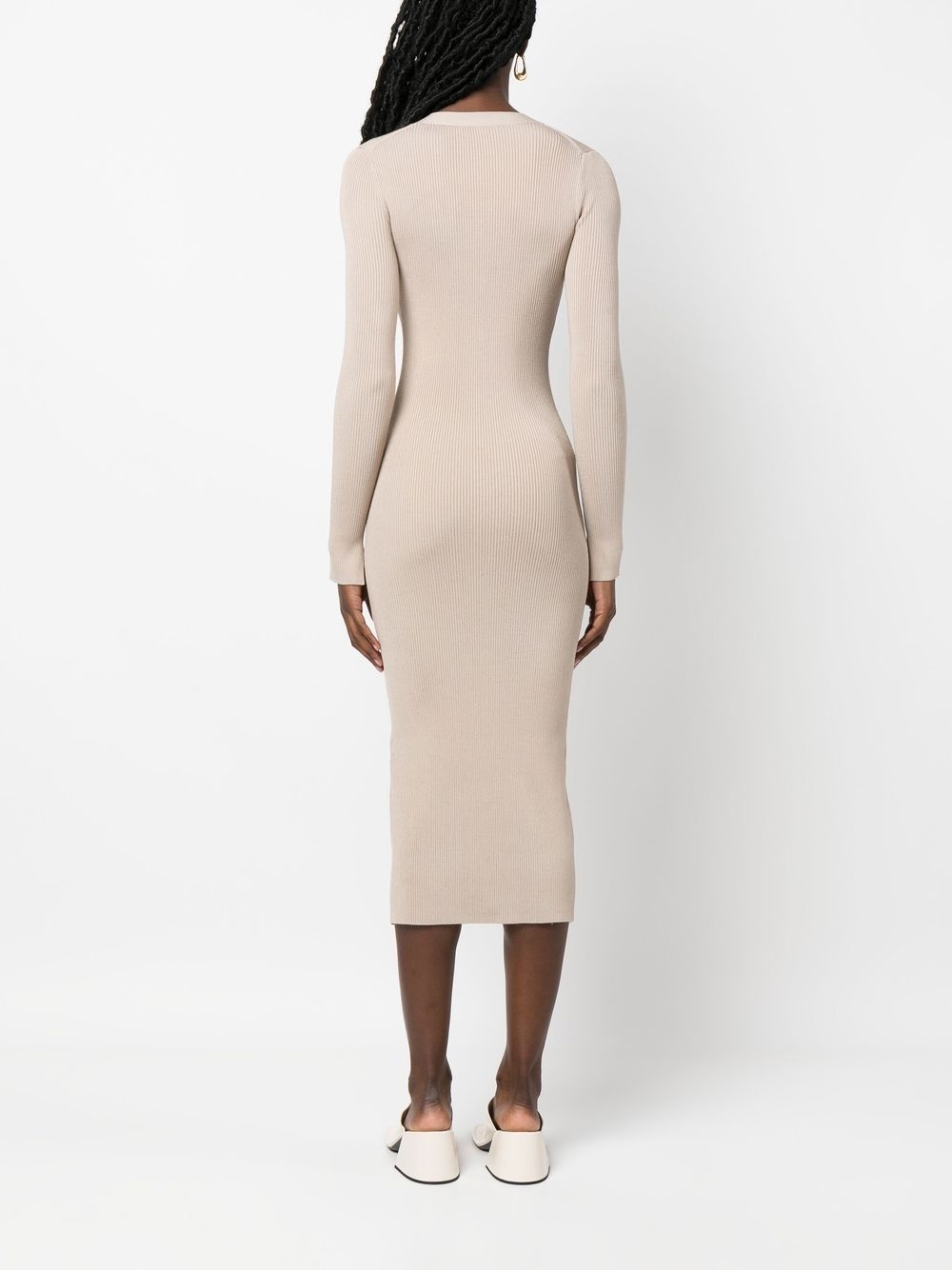 ribbed-knit bodycon midi dress - 4