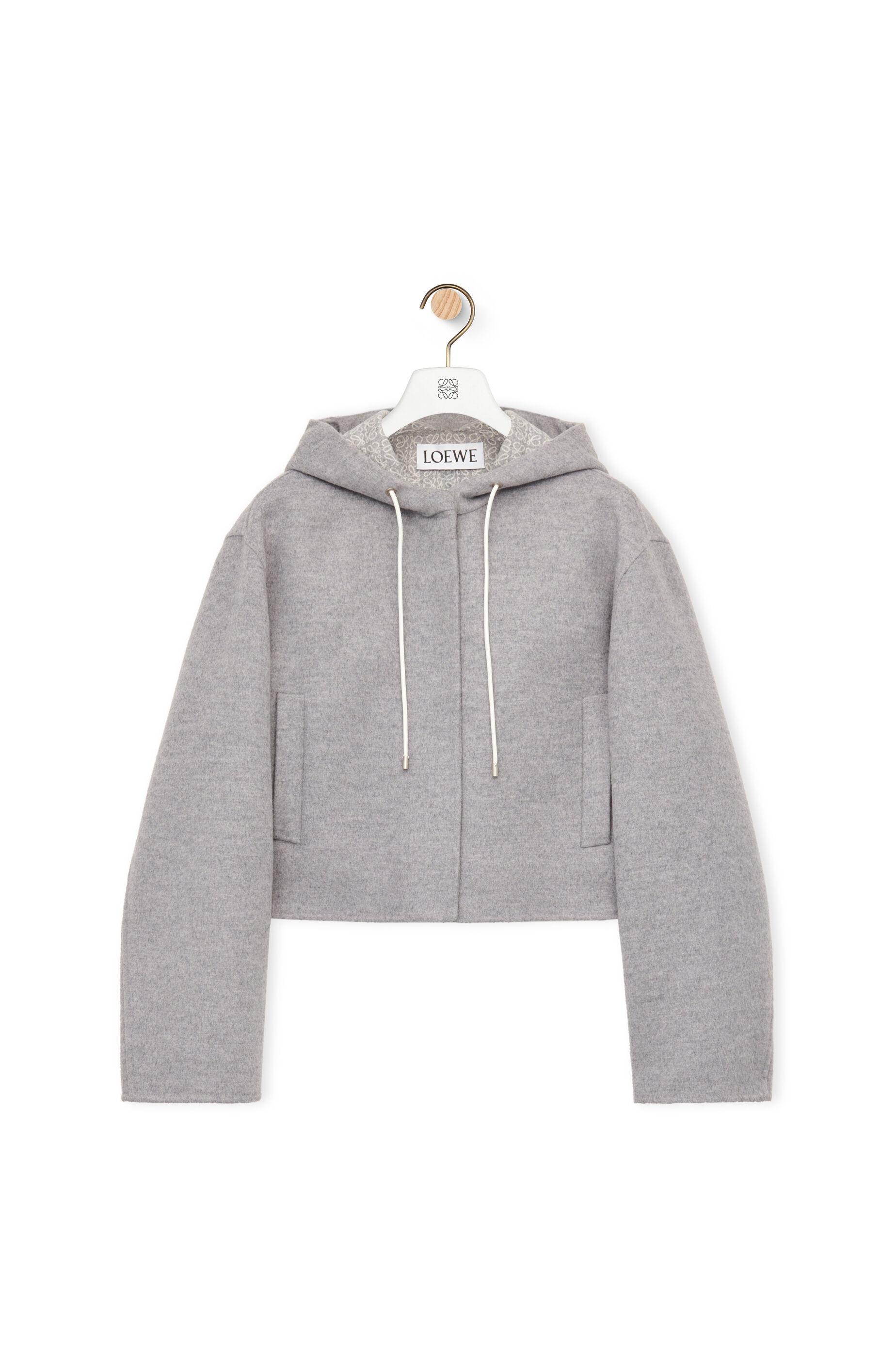 Loewe Anagram jacquard hooded jacket in wool | REVERSIBLE