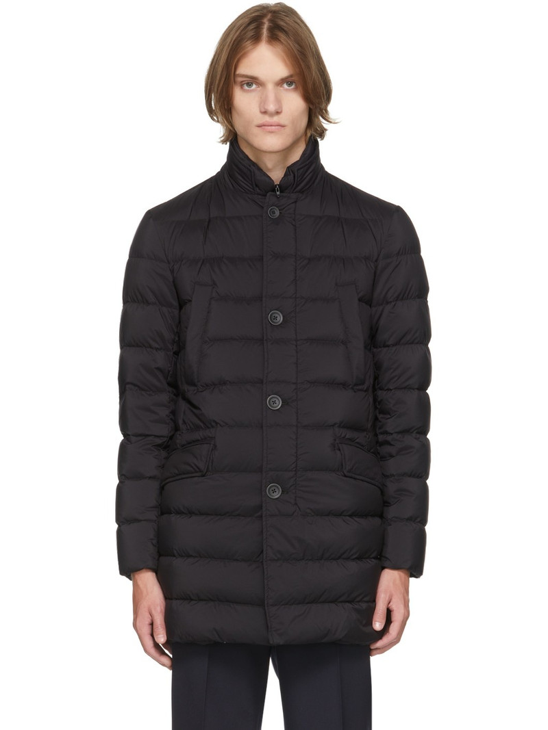 Black Down Car Coat - 1
