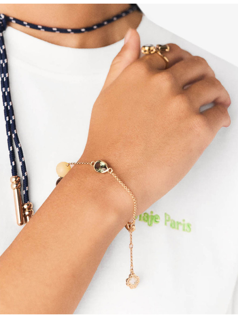 maje Crystal-Embellished Gold-Toned Brass Bracelet outlook