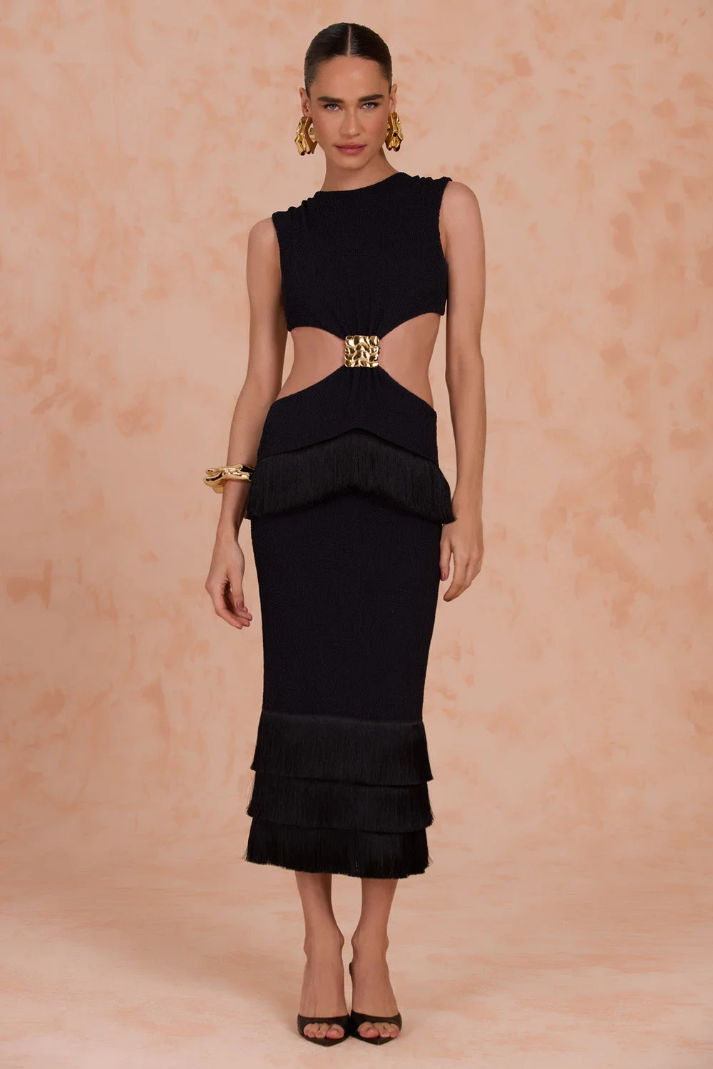 ISADORA KNIT CUT-OUT MIDI DRESS - 1