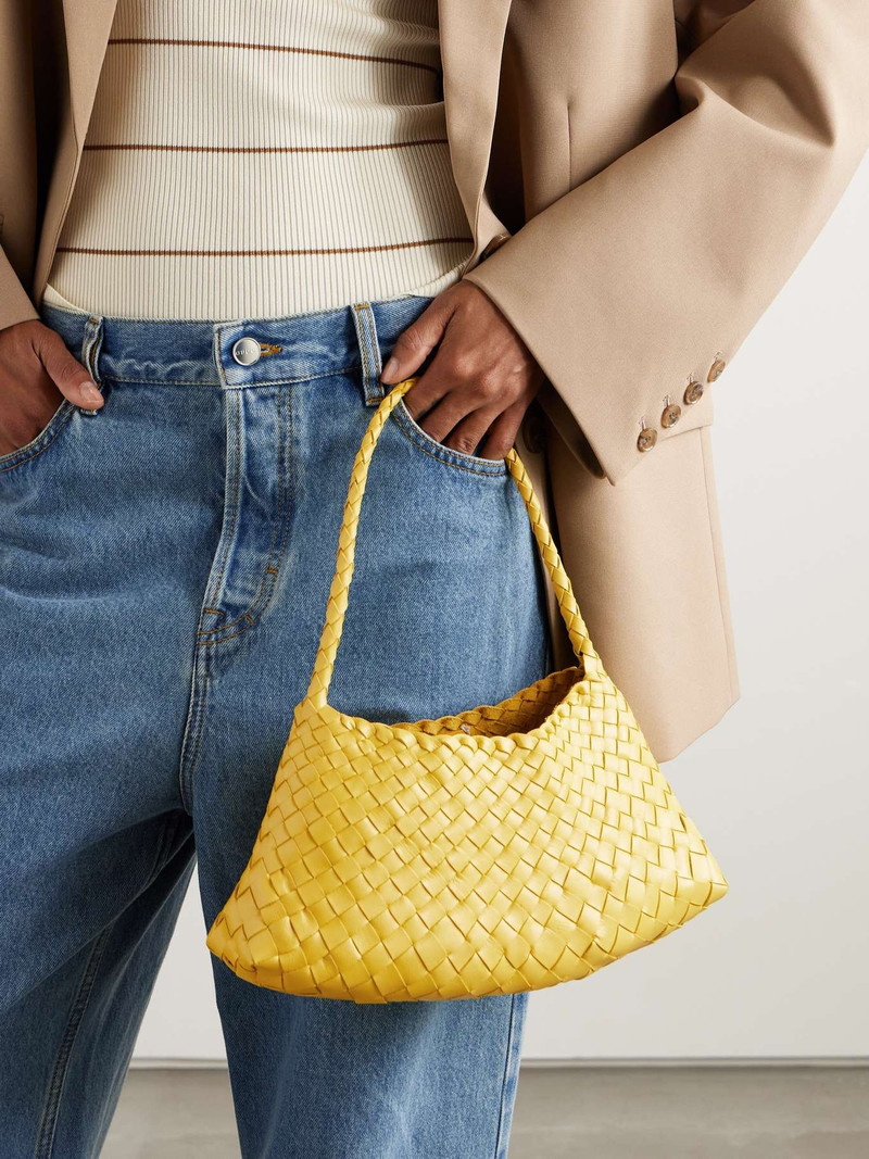 DRAGON DIFFUSION Rosanna woven leather tote Yellow outlook