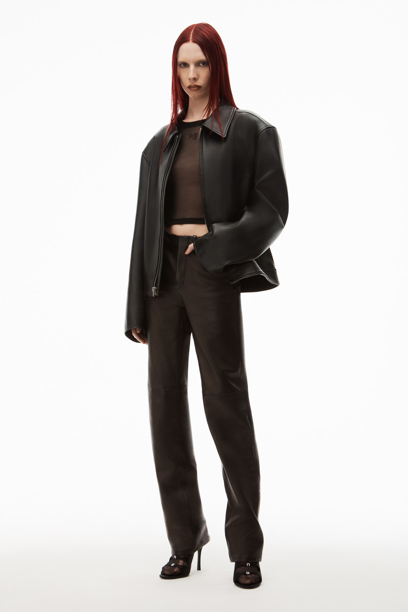 Alexander Wang FLY HIGH-RISE STACKED JEAN IN LEATHER outlook