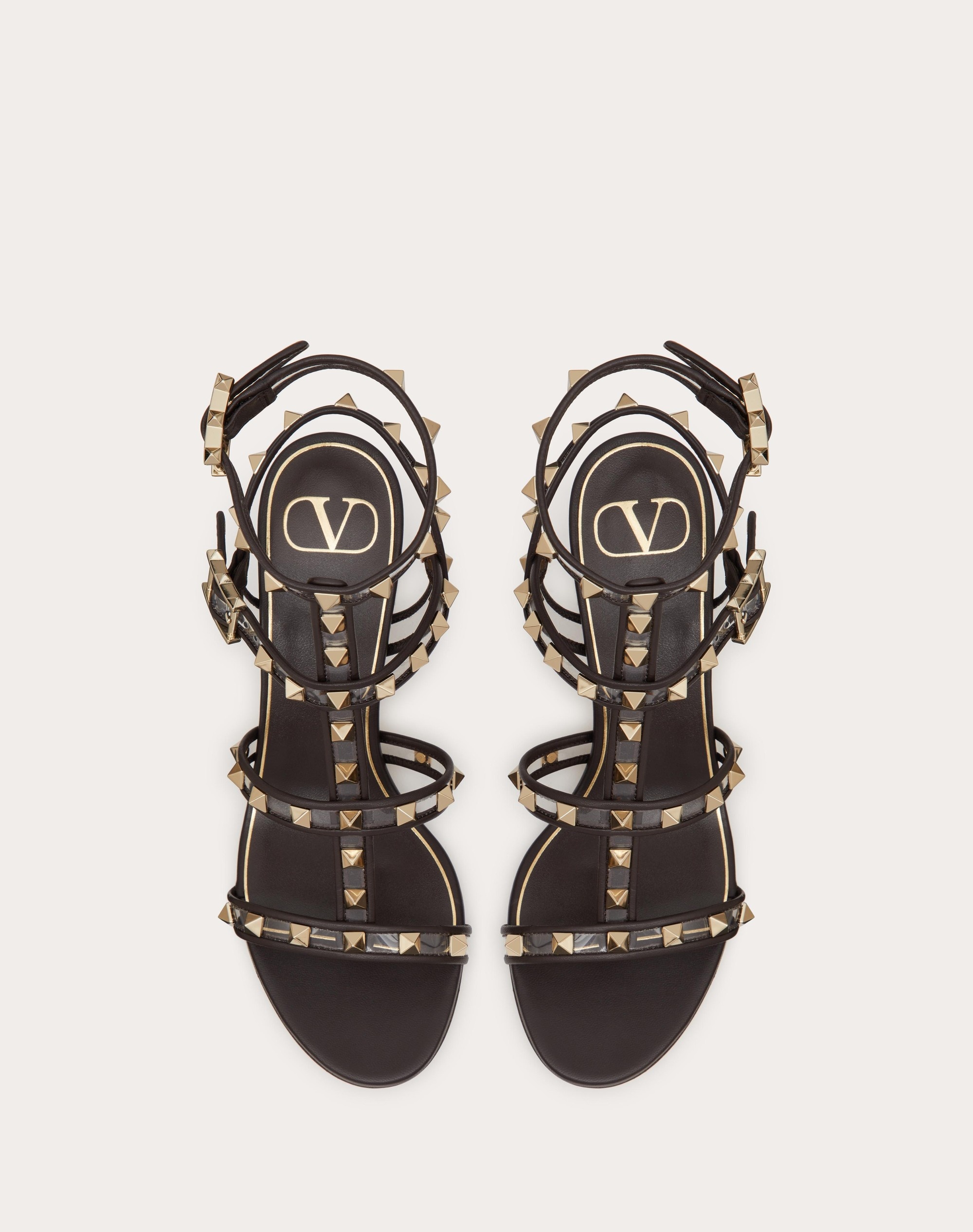 ROCKSTUD SANDAL IN POLYMER MATERIAL WITH STRAPS AND PLEXI HEEL 60MM - 4