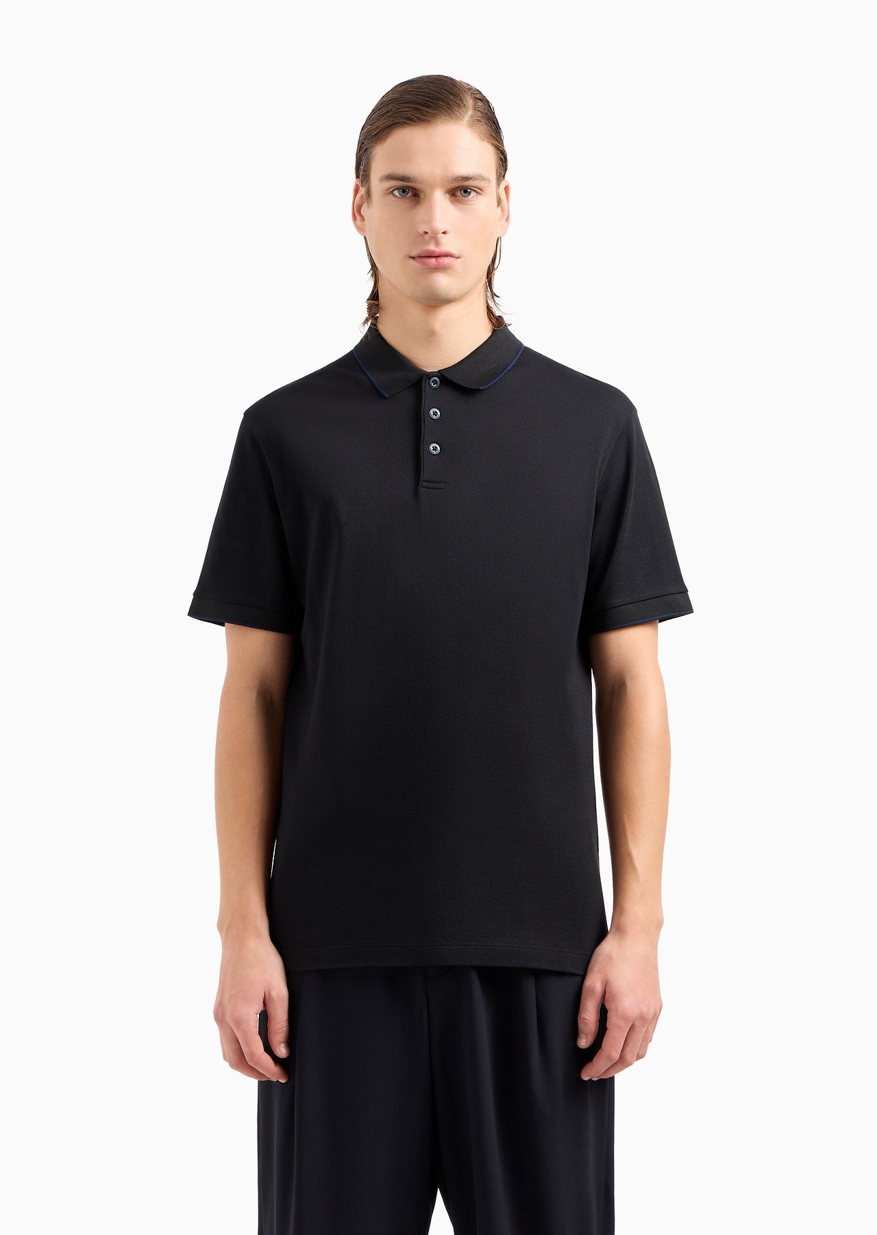 Piqué polo shirt in lisle cotton yarn - 2