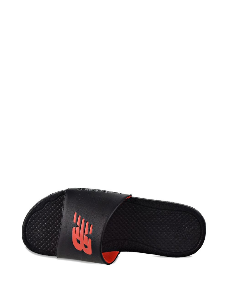 New Balance Pro logo-embossed slides outlook