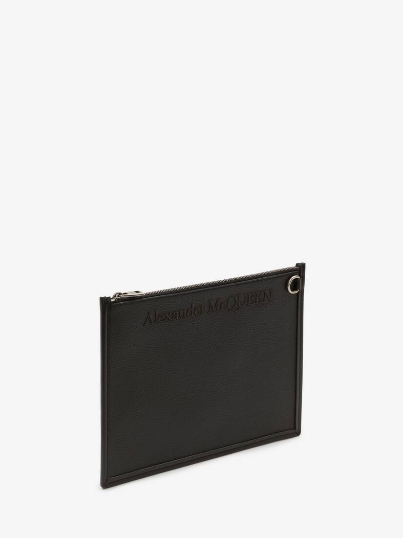 Edge Zip Pouch in Black - 2