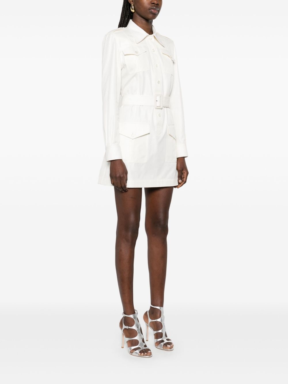 belted shirt mini dress - 3