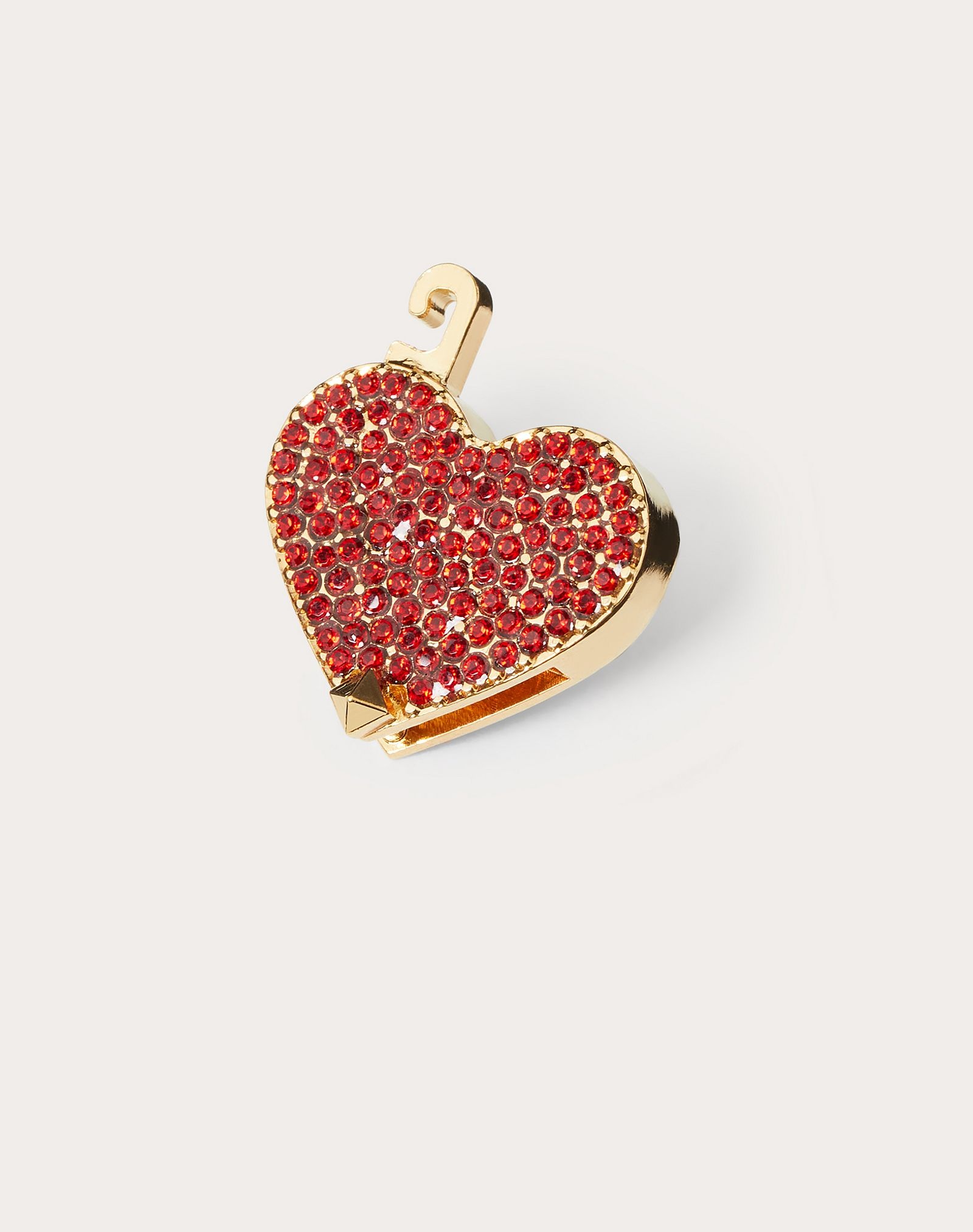 Call me Valentino heart-shaped metal and crystal charm - 2