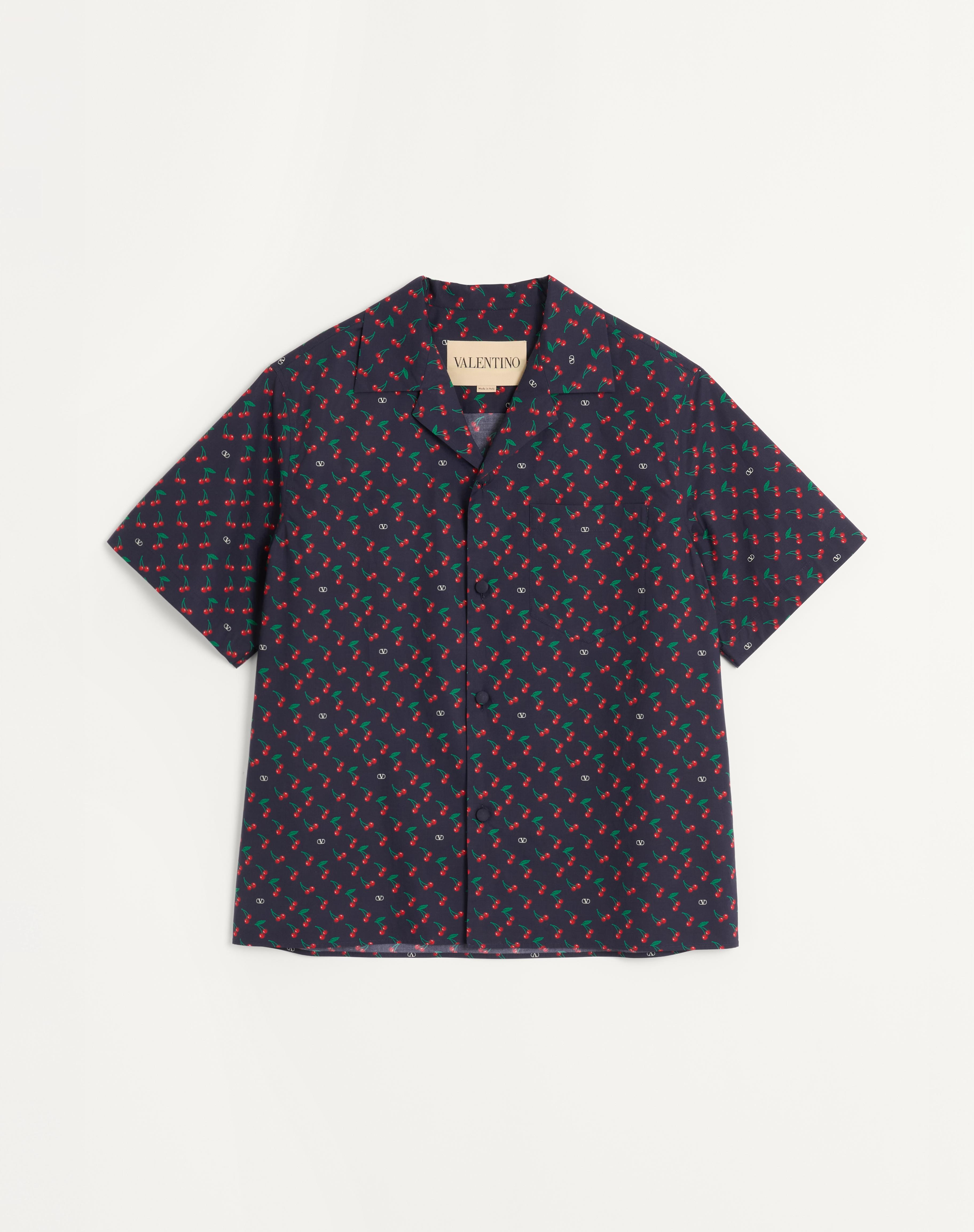 COTTON POPLIN BOWLING SHIRT WITH CHERRYFIC PRINT - 1
