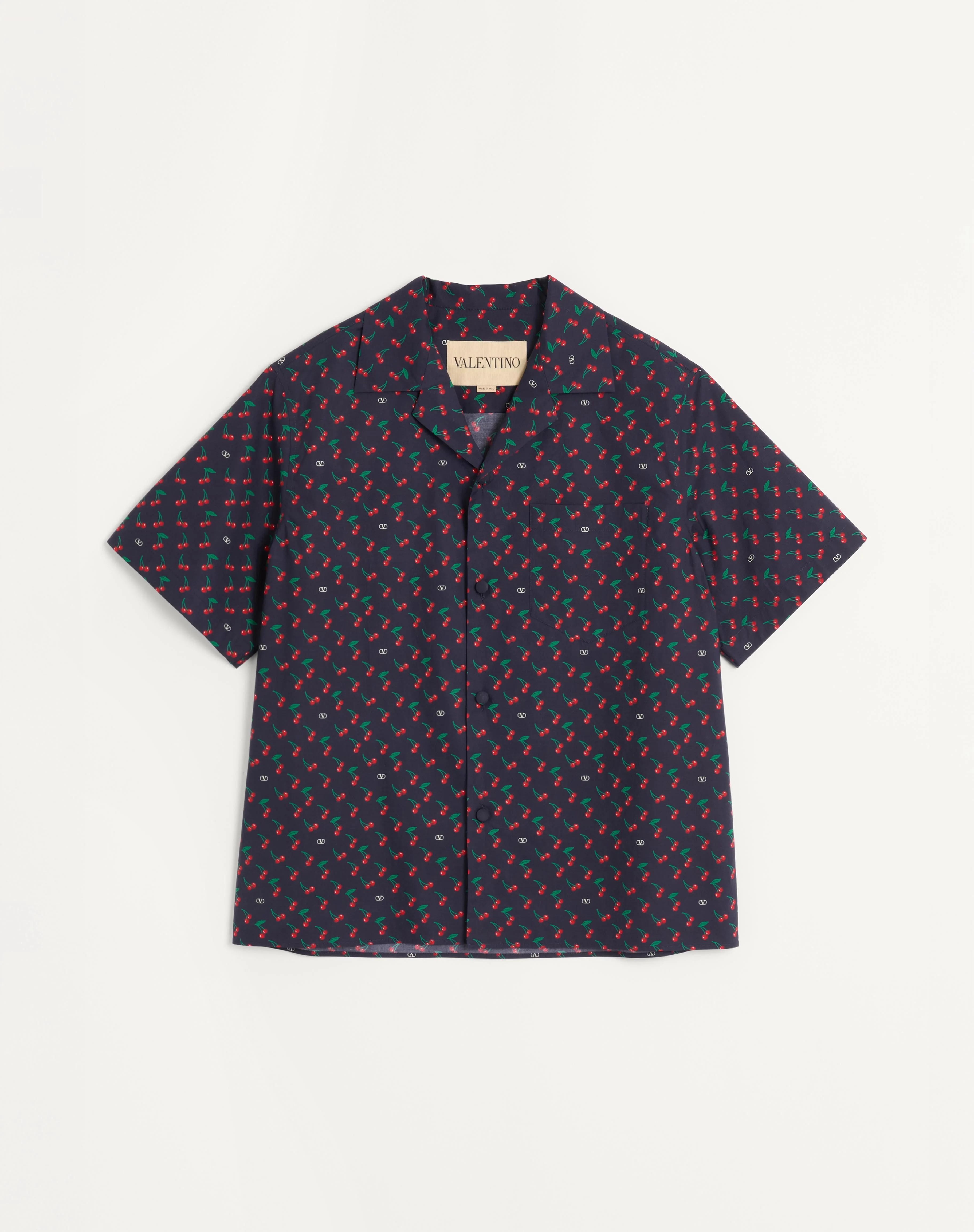COTTON POPLIN BOWLING SHIRT WITH CHERRYFIC PRINT - 1