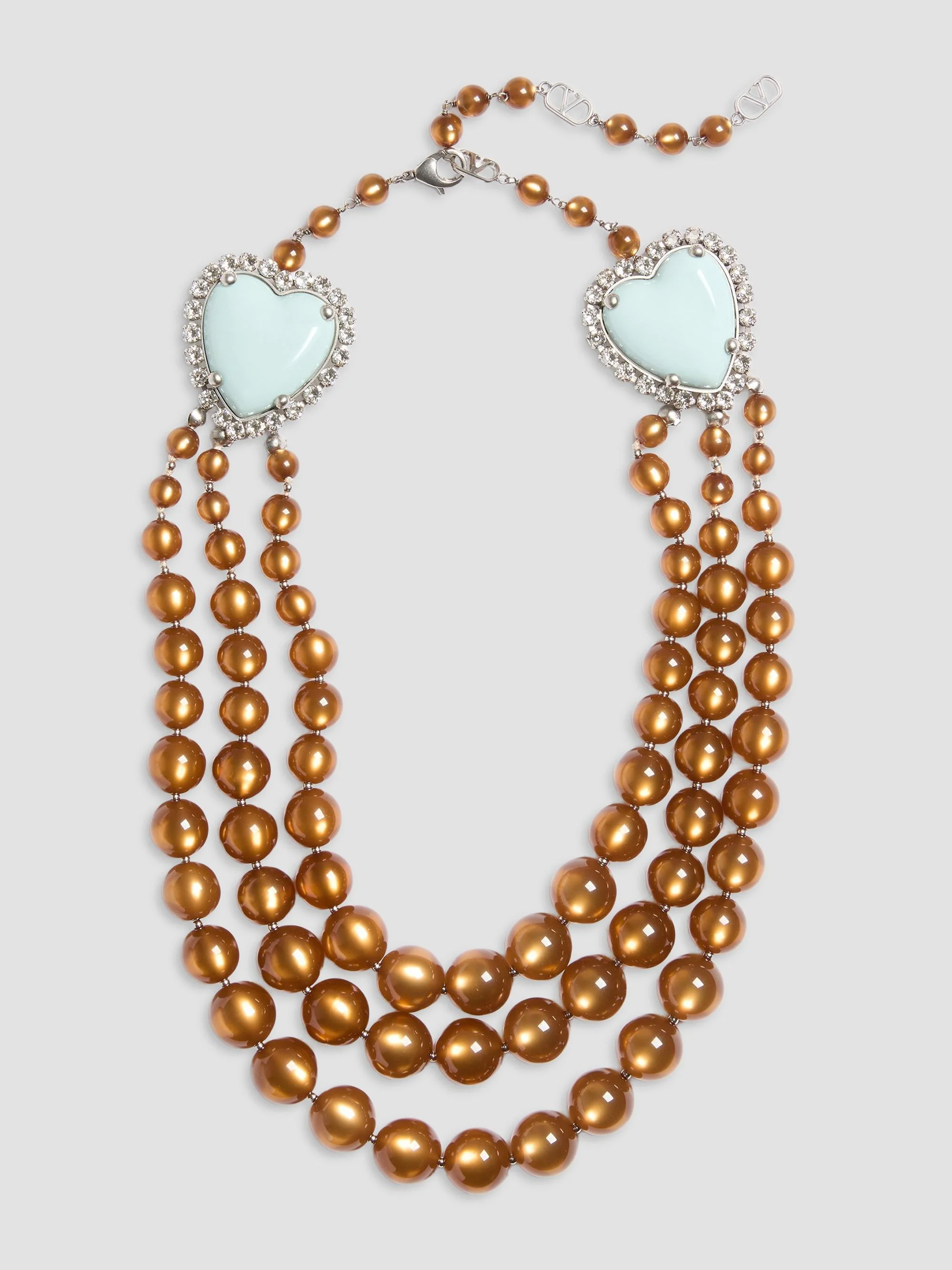 Women's Coeur Hyperbole Necklace in Metal, Resin and Crystals - Brown - 1