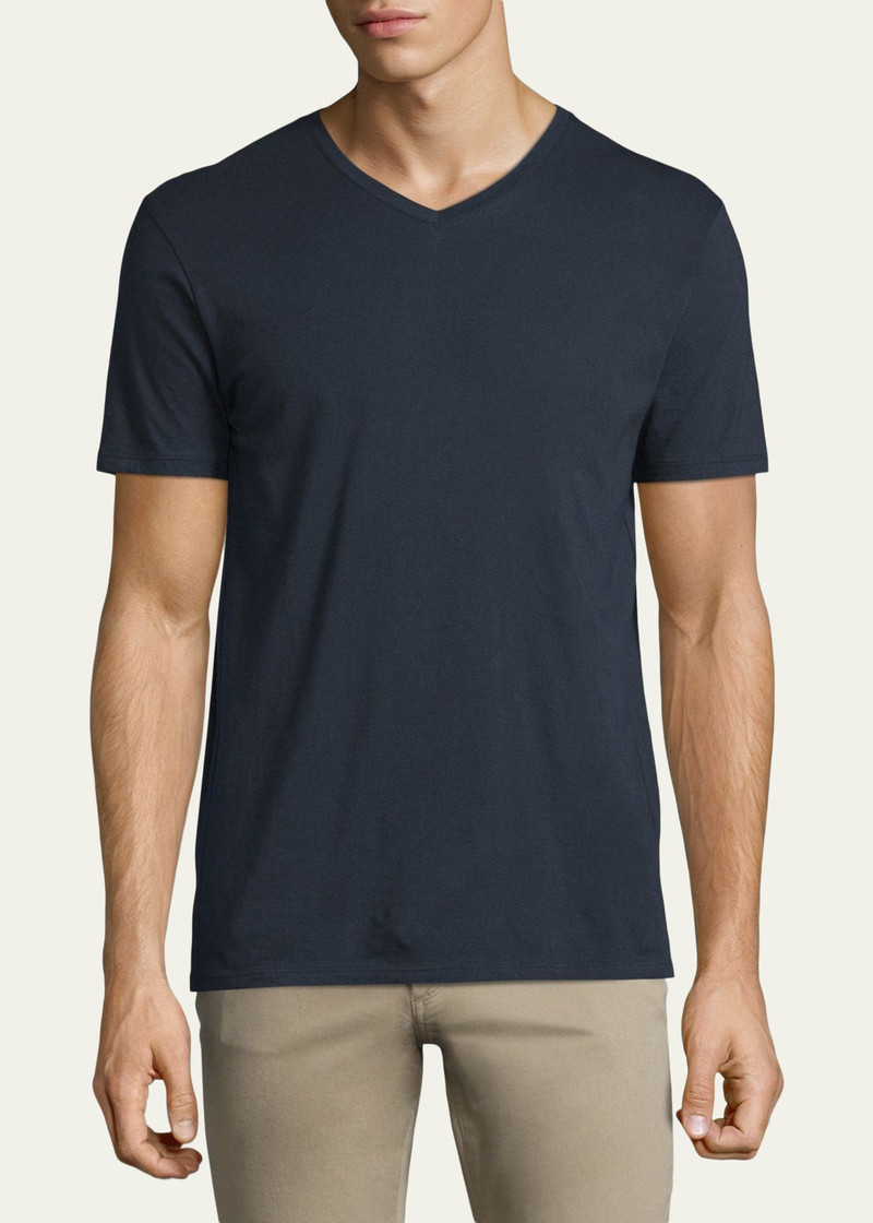 Vince Short-Sleeve V-Neck Jersey T-Shirt, Gray outlook