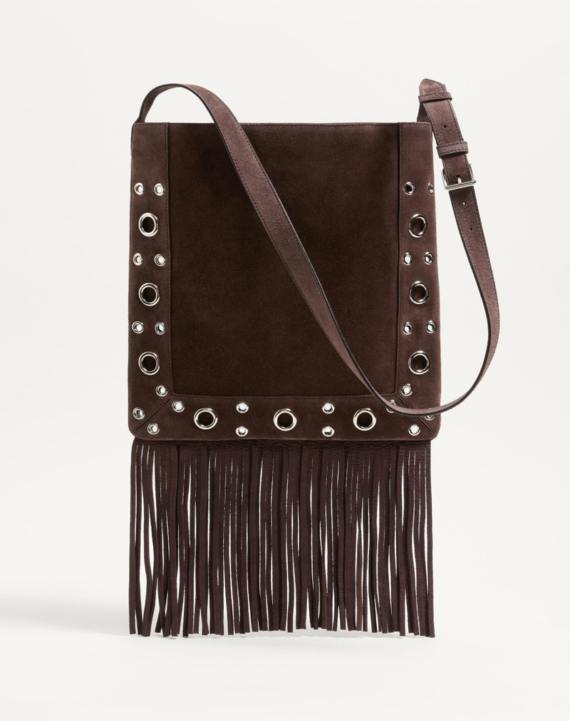 VALENTINO GARAVANI NELLCÔTE EMBROIDERED SHOULDER BAG WITH FRINGES 5