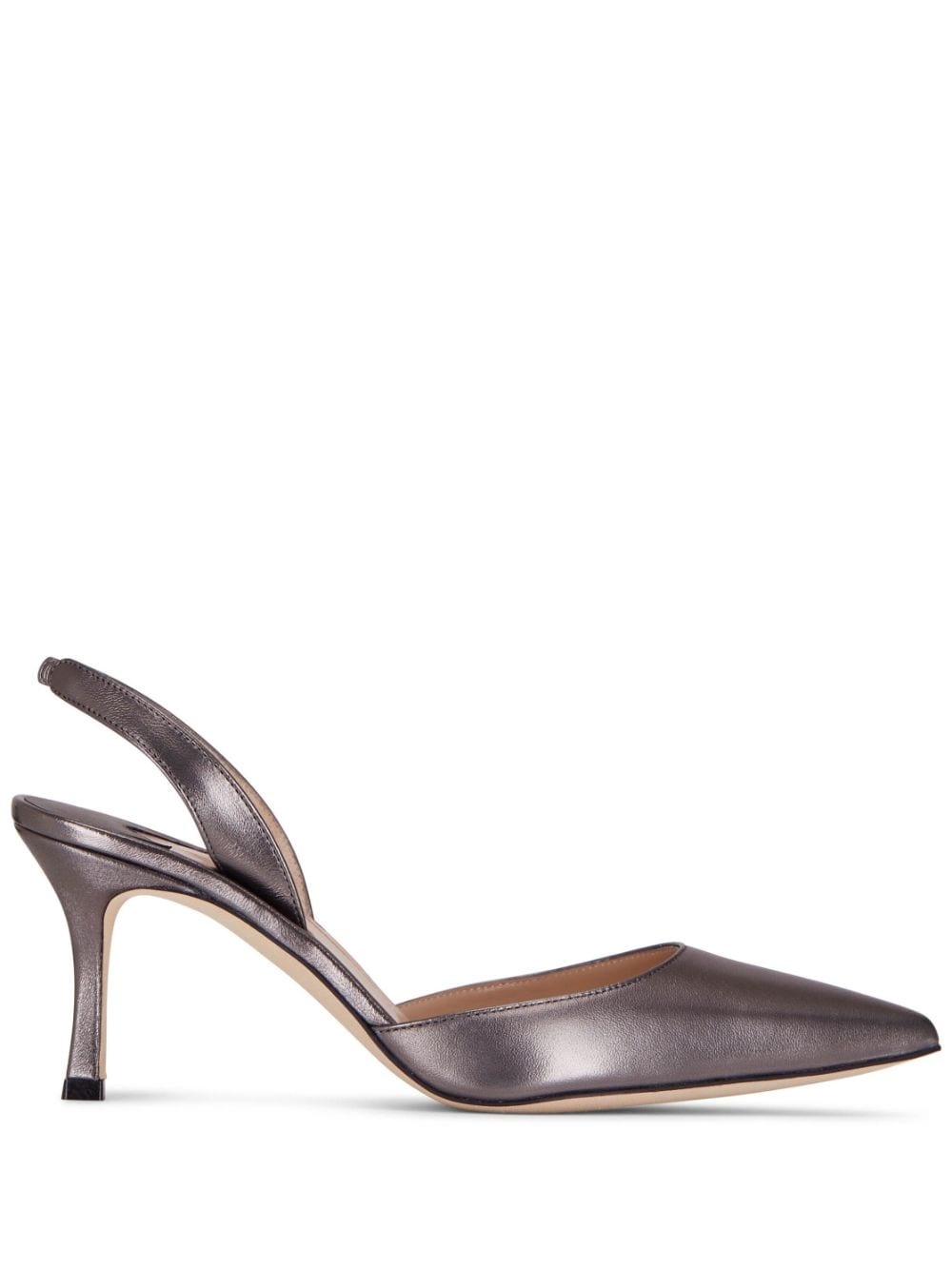 metallic-effect slingback heeled pumps - 1