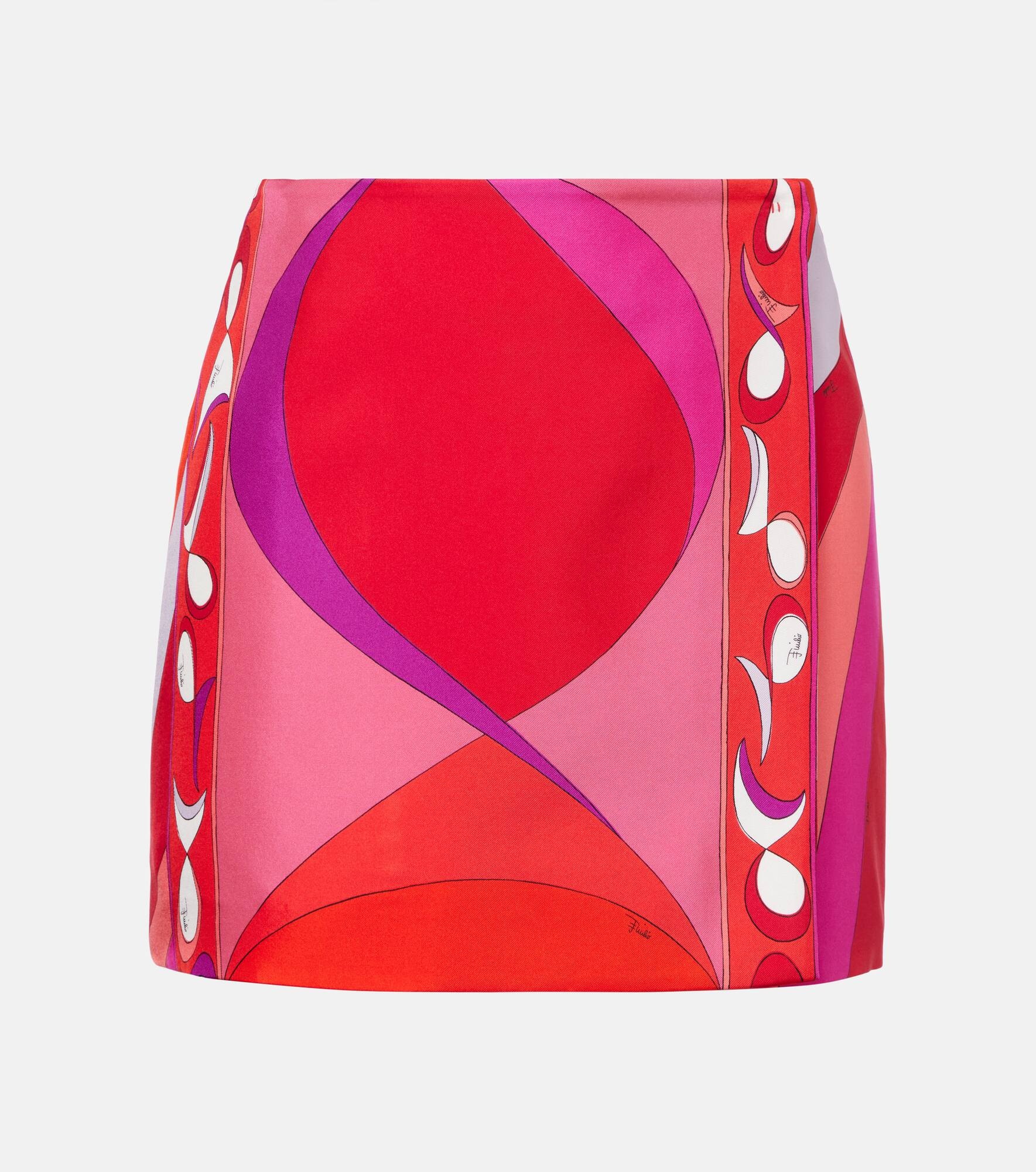 Pesci silk twill miniskirt - 1