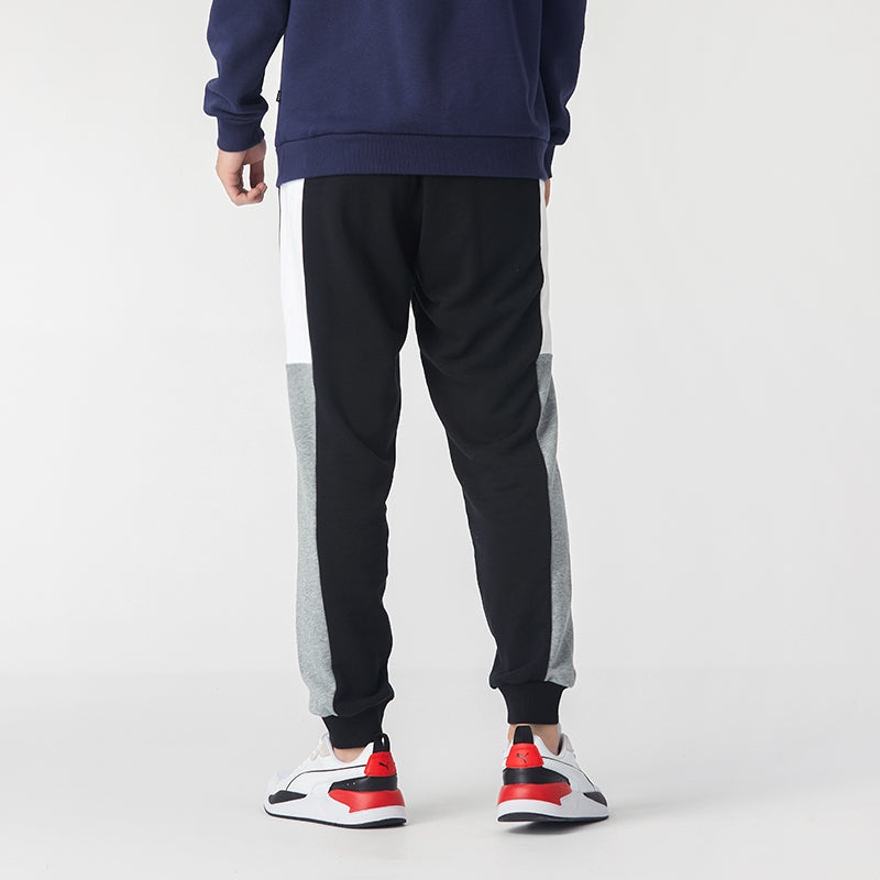 PUMA Block Sweatpants 'Black White Grey' 587158-01 - 4